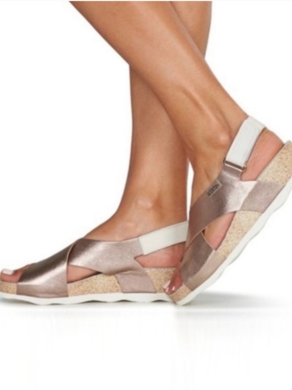 PIKOLINOS Rose Metallic Gold Mahon Platform Sandals, US Size 10-10.5 NWT